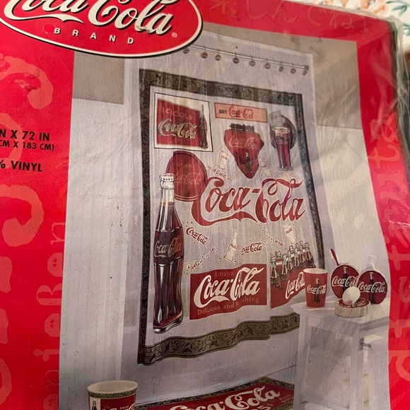 Coca Cola Vinyl Shower Curtain New Official Coke - Picture 8 of 8